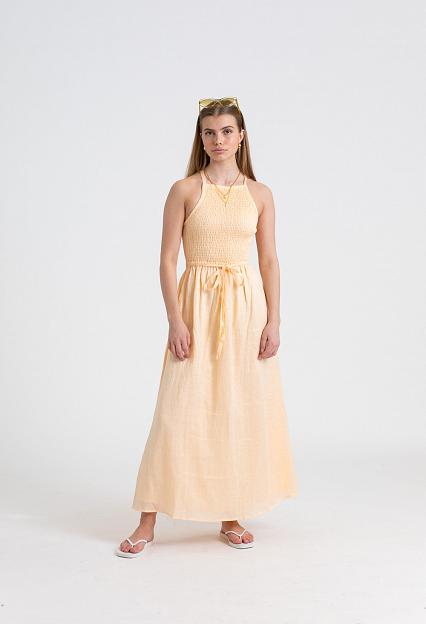 Faithfull The Brand Valeria Midi Dress Plain Butter